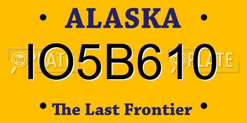 IO5B610 Alaska License Plate