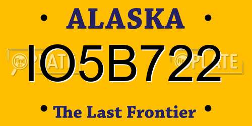 IO5B722 Alaska License Plate