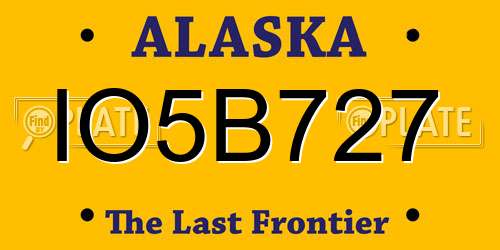 IO5B727 Alaska License Plate
