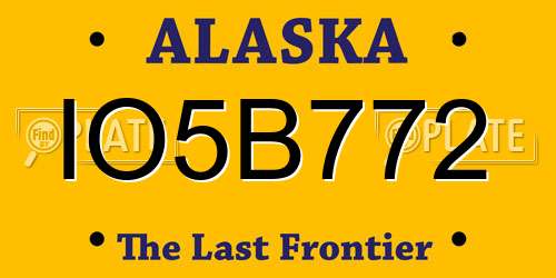 IO5B772 Alaska License Plate