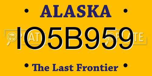 IO5B959 Alaska License Plate