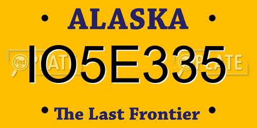 IO5E335 Alaska License Plate