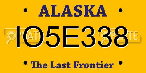 IO5E338 Alaska License Plate