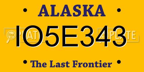 IO5E343 Alaska License Plate