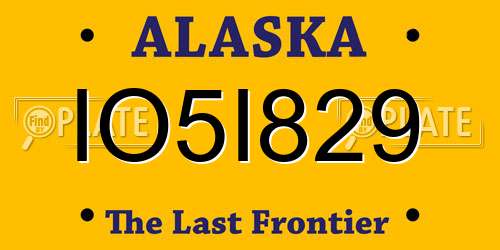 IO5I829 Alaska License Plate