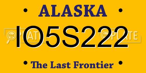 IO5S222 Alaska License Plate