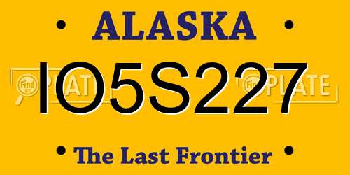 IO5S227 Alaska License Plate