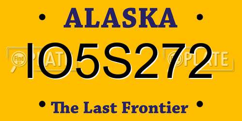 IO5S272 Alaska License Plate