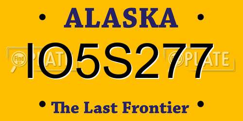 IO5S277 Alaska License Plate