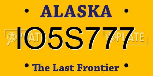 IO5S777 Alaska License Plate