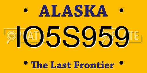 IO5S959 Alaska License Plate