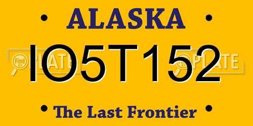 IO5T152 Alaska License Plate