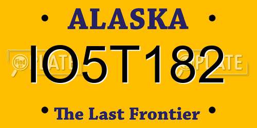 IO5T182 Alaska License Plate