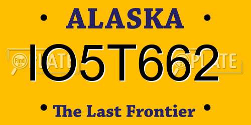 IO5T662 Alaska License Plate