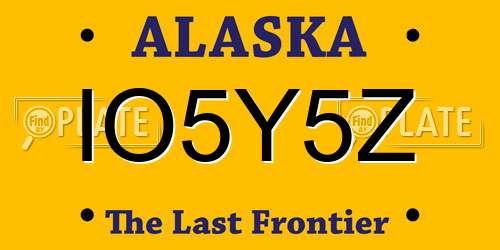 IO5Y5Z Alaska License Plate