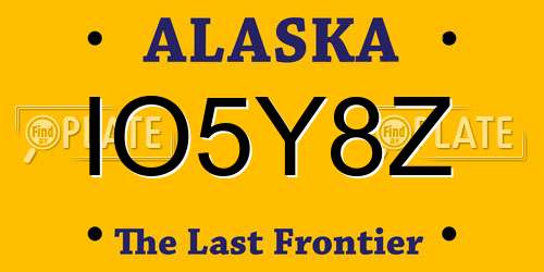 IO5Y8Z Alaska License Plate