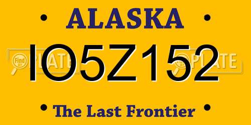 IO5Z152 Alaska License Plate