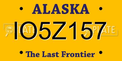 IO5Z157 Alaska License Plate