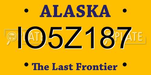 IO5Z187 Alaska License Plate