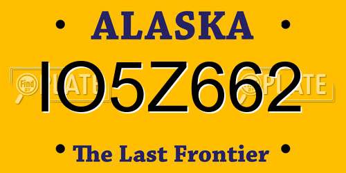 IO5Z662 Alaska License Plate