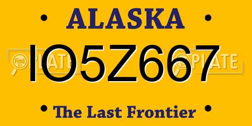 IO5Z667 Alaska License Plate
