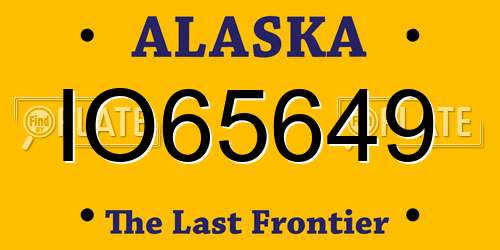 IO65649 Alaska License Plate