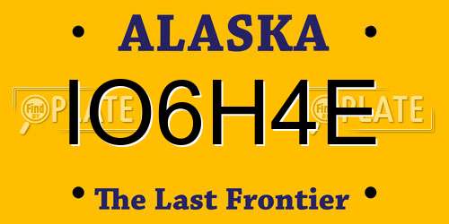 IO6H4E Alaska License Plate