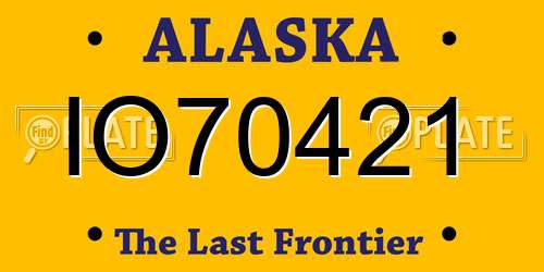 IO70421 Alaska License Plate