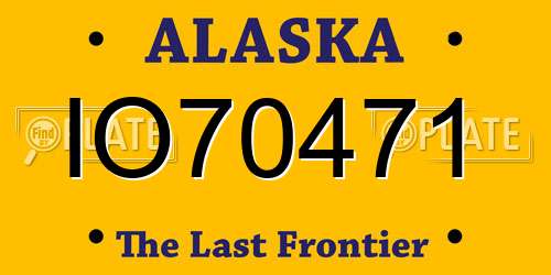 IO70471 Alaska License Plate