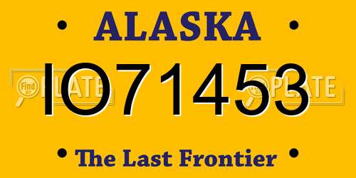 IO71453 Alaska License Plate