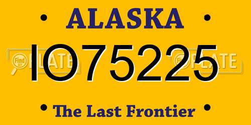 IO75225 Alaska License Plate