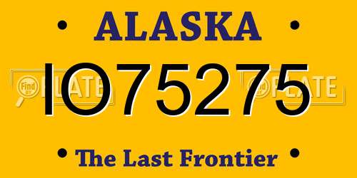IO75275 Alaska License Plate