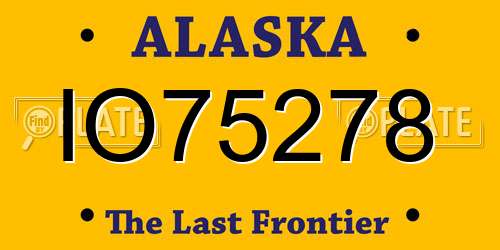 IO75278 Alaska License Plate