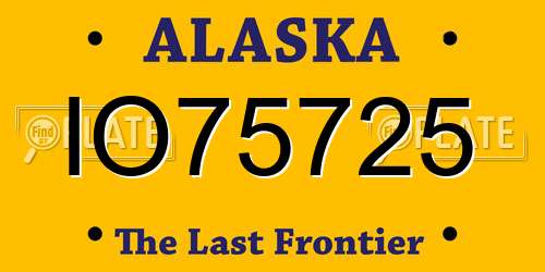 IO75725 Alaska License Plate