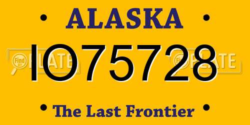 IO75728 Alaska License Plate