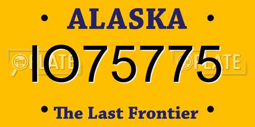 IO75775 Alaska License Plate