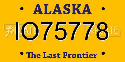 IO75778 Alaska License Plate