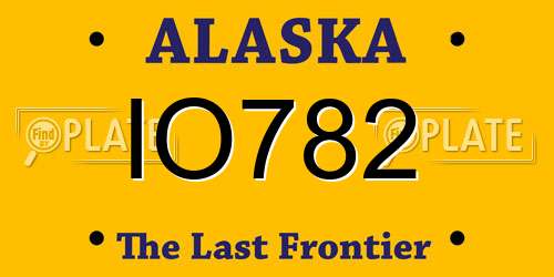 IO782 Alaska License Plate