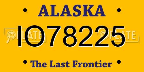 IO78225 Alaska License Plate