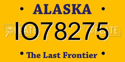 IO78275 Alaska License Plate