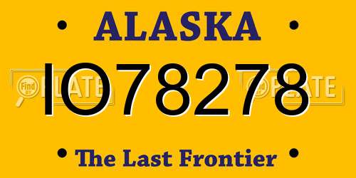 IO78278 Alaska License Plate