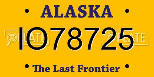 IO78725 Alaska License Plate