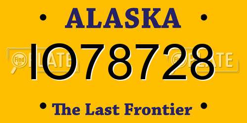 IO78728 Alaska License Plate