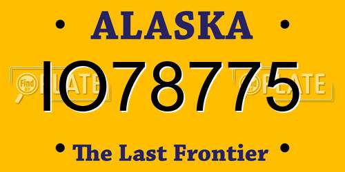 IO78775 Alaska License Plate