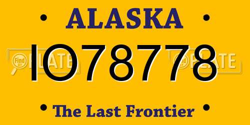 IO78778 Alaska License Plate