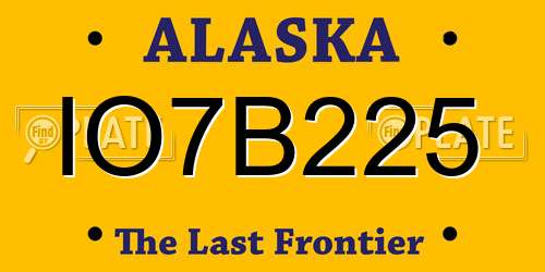 IO7B225 Alaska License Plate