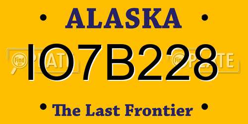 IO7B228 Alaska License Plate