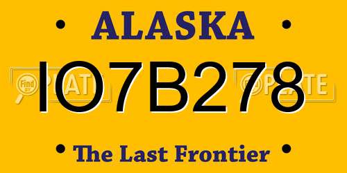 IO7B278 Alaska License Plate