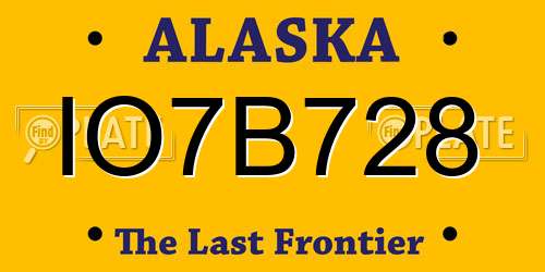 IO7B728 Alaska License Plate