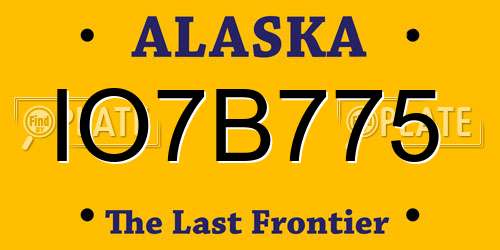 IO7B775 Alaska License Plate